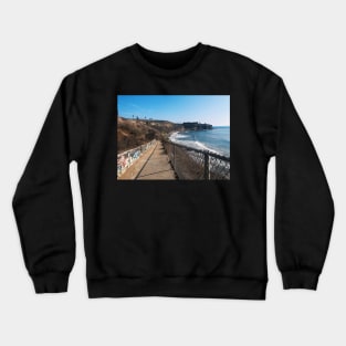 Graffiti and Ocean Cliff at Point Fermin Park, CA Crewneck Sweatshirt